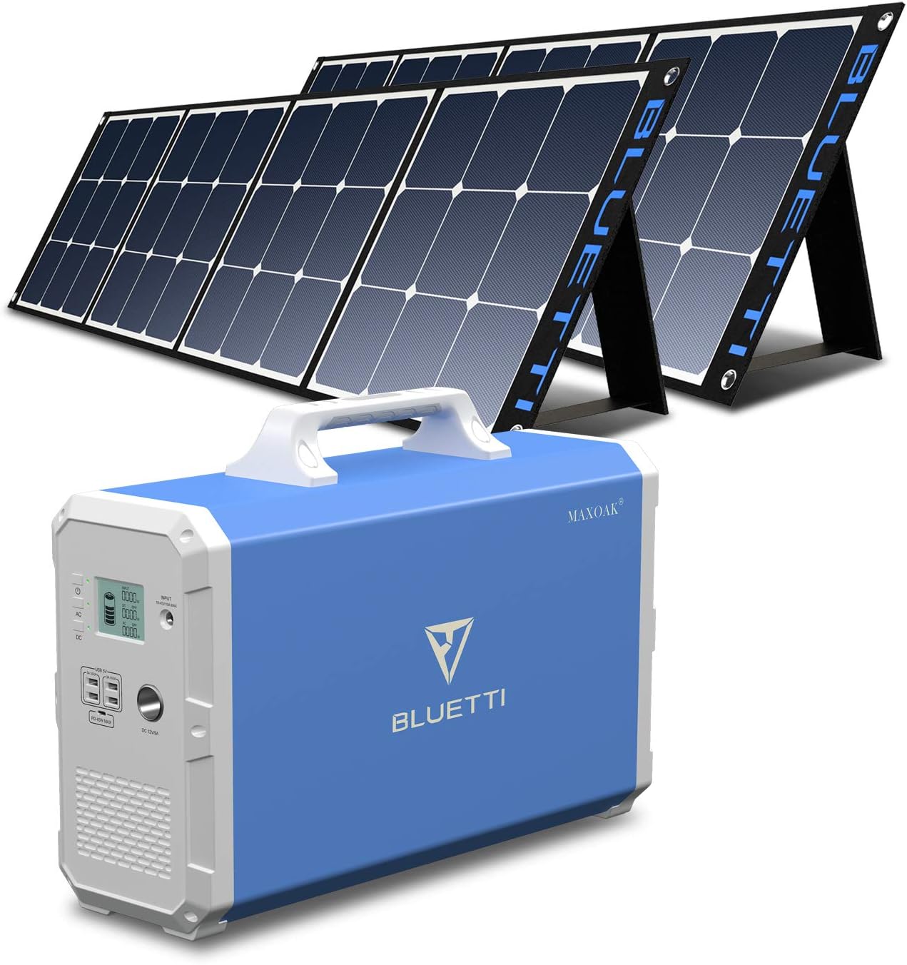 BLUETTI 2400wh Solar Generator,EB240 Potable Power Station with 2pcs SP200 200W Foldable Solar Panels Included,2 1000W AC Outlets Lithium Backup Battery for Outdoor Van Camping Home use Emergency