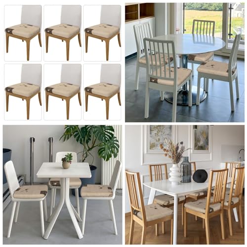 6 Pcs Dining Chair Seat Covers Set Old Fashioned Mail Stretch Removable Chairs Covers Washable Seat Cushion Slipcovers Protector for Dining Room Kitchen Chairs