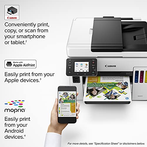 Canon Megatank GX7120 Wireless All-in-One Printer, Print, Copy, Scan and Fax with 2.7