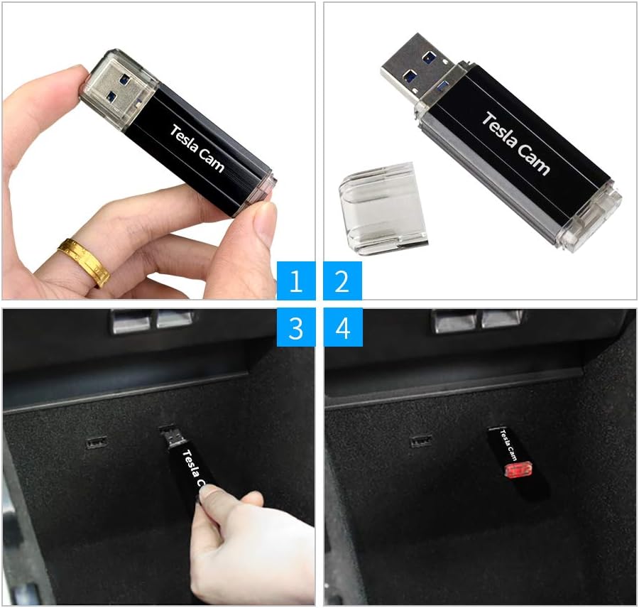 Dashcam Flash Drive for Tesla Model Y/3/S/X Sentry Mode Pre-Configured, Fast, SLC USB Drive for Tesla Model 3/S/X/Y - 32 GB