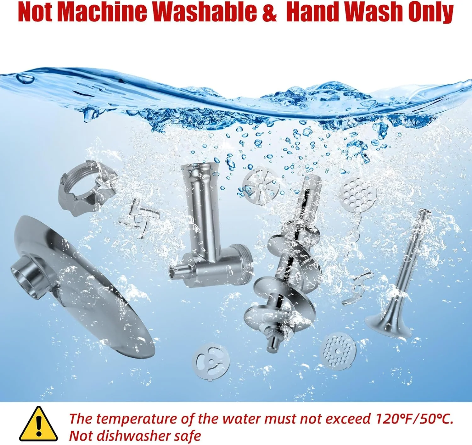 Stainless Steel Meat Grinder Attachments compatible with KitchenAid Stand Mixers, Electric Tomato Strainer & Food Meat Grinder Perfect Attachment compatible with KitchenAid Mixers(Mixer Not Included)