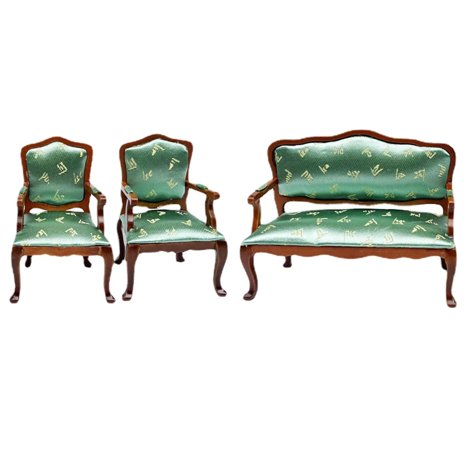 3Pcs Simulation Armchairs Couch Sofa Chair,Doll House Scenery Living Scene Furniture,Home Bedroom Model Toys,1:12 Scale