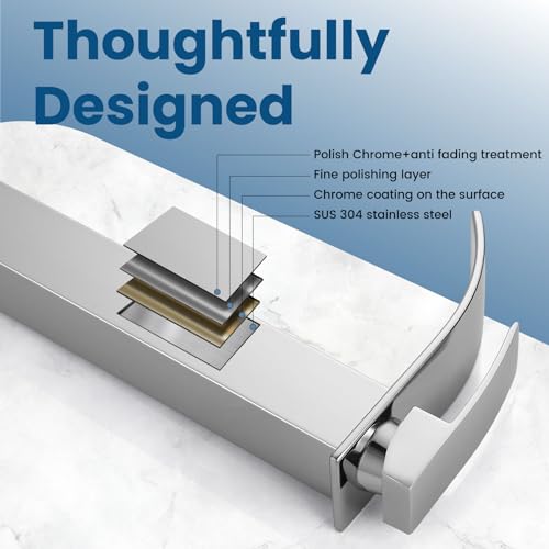 Airuida Brushed Gold Tall Waterfall Bathroom Vessel Sink Faucet Modern Bathroom Vanity Faucet Single Handle Single Hole Farmhouse Bar Mixer Tap Washbasin Faucet Deck Mount