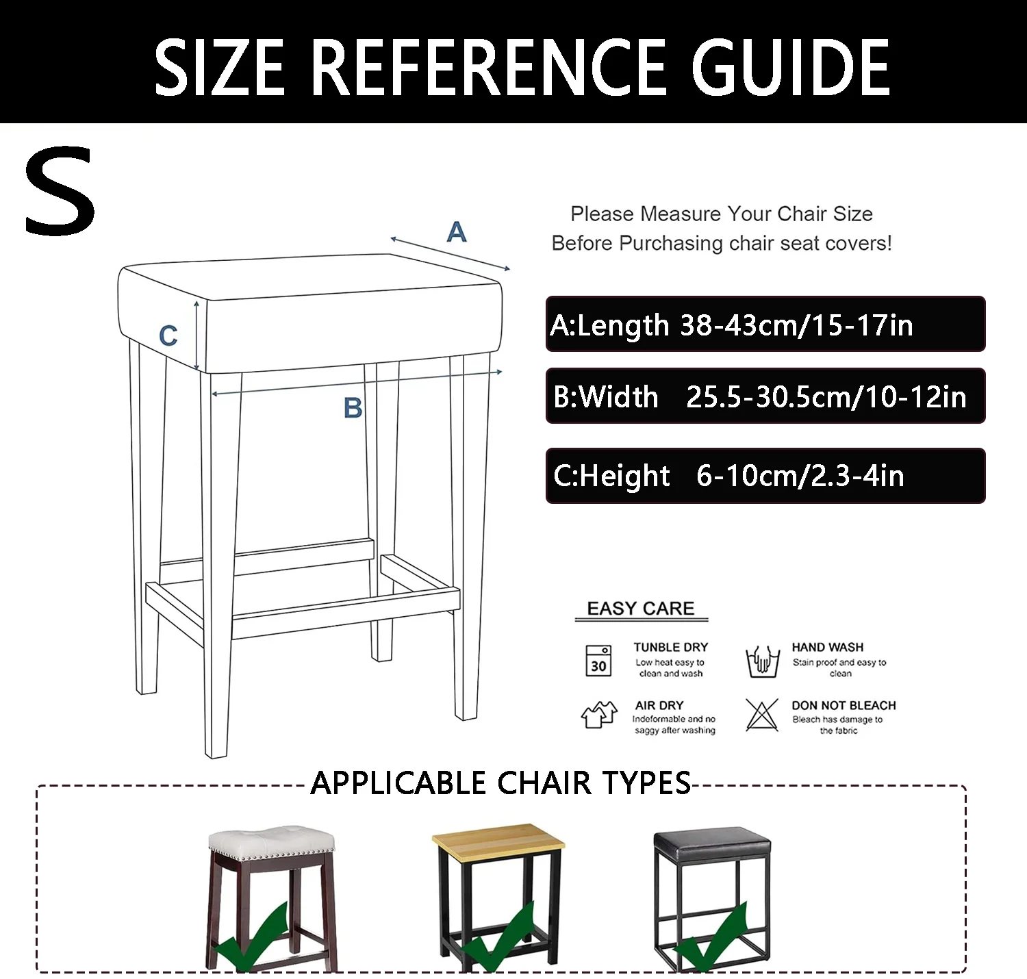 Shukii Stool Covers Rectangle Stretch Rectangle Bar Stool Covers Washable Counter Stool Covers Bar Stool Seat Covers for Wooden Metal Bench Light Grey，S 2pcs