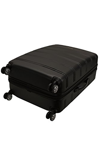 Rockland Vara Softside 3-Piece Upright Luggage Set, Expandable,Black dot, (20/22/28)