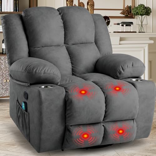 Oversized Power Lift Recliner Chair for Elderly with Massage, Electric Lift Chair Sofa with USB Port, Infinite Position, Side Pockets, Remote Control, Dark Grey