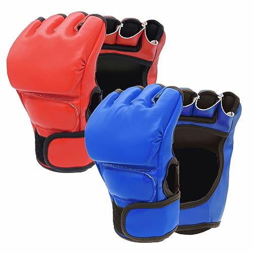 2 Pairs Boxing Gloves Kickboxing Gloves for Men Women Beginner Professional Shockproof Leather Sparring Training Gloves Set MMA Gloves