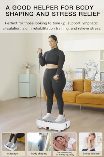 Vibration Plate Exercise Machine, Power Waver Vibration Plate Platform for Lymphatic Drainage Whole Body Vibration Plate Machine Helps Weight Loss Shaping 330lbs