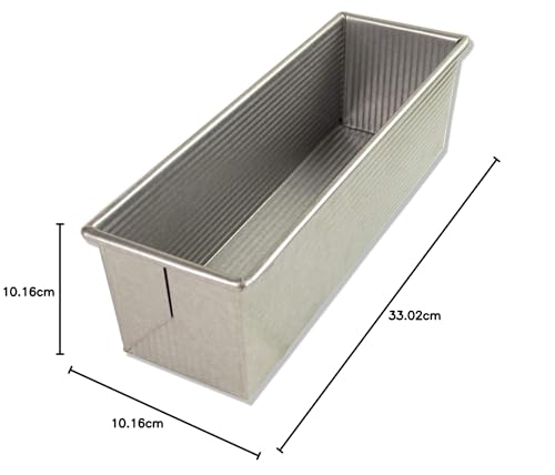 USA Pan Bakeware Pullman Loaf Pan with Cover, 13 x 4 inch, Nonstick & Quick Release Coating, Made in the USA from Aluminized Steel