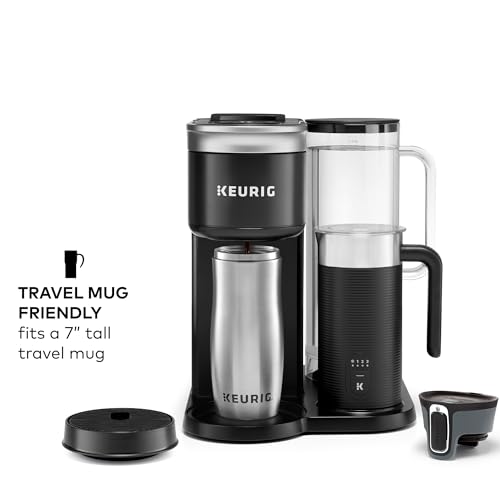 Keurig K-Cafe Single-Serve K-Cup Coffee Maker, Latte Maker and Cappuccino Maker, Comes with Dishwasher Safe Milk Frother, Coffee Shot Capability, Compatible with all Keurig K-Cup Pods, Dark Charcoal