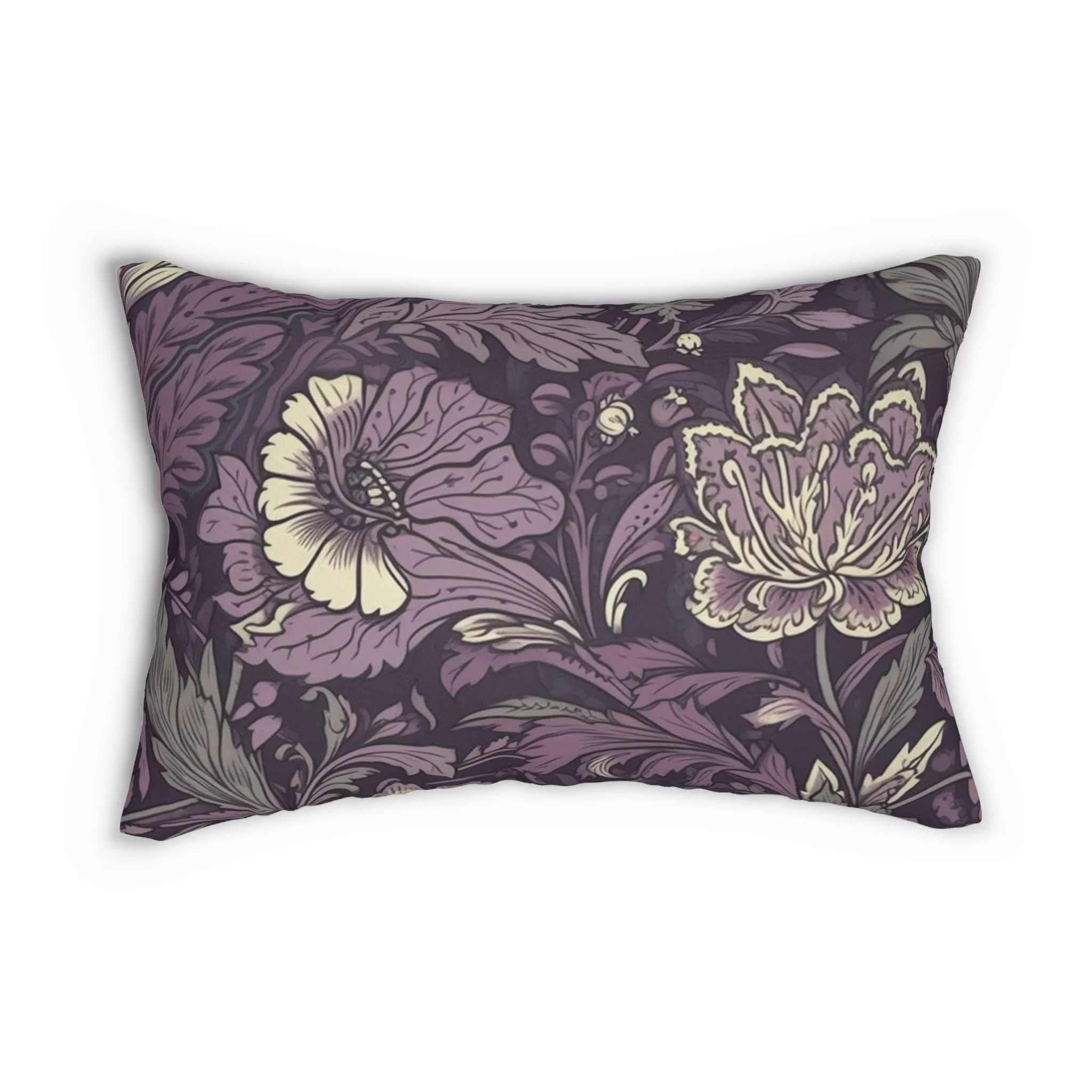 Lumbar Pillow with Jacobean Design