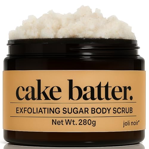 Cake Batter Sugar Body Scrub – Sweet Vanilla & Caramel Notes -Exfoliating & Moisturizing Body Polish for Smooth, Glowing Skin – Gently Removes Dead Skin & Dryness – Infused with Natural Oils