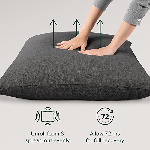 ZINUS Aidan Sling Accent Chair, Metal Framed Armchair with Shredded Foam Cushioning, Black