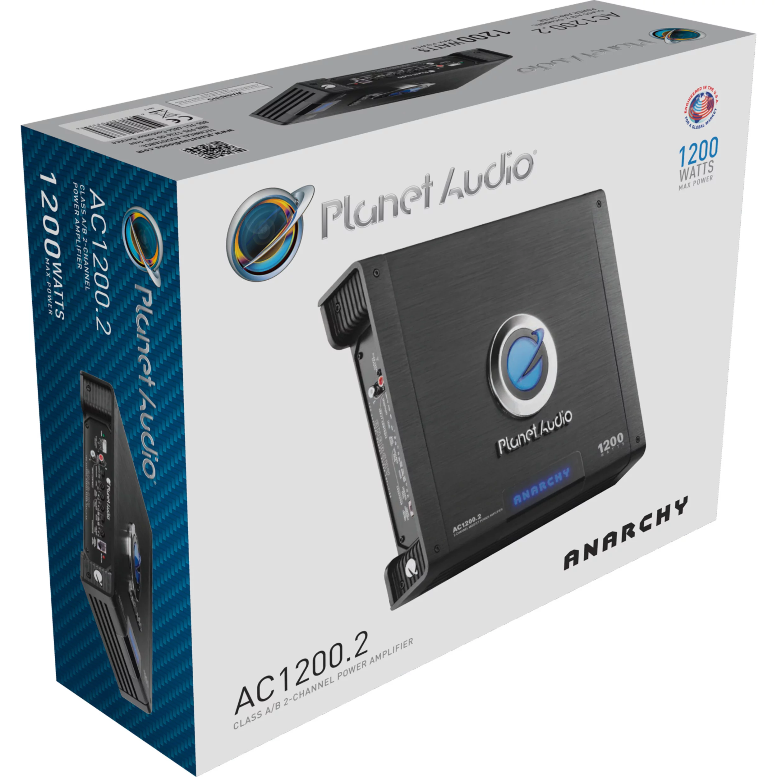 Planet Audio AC1200.2 2 Channel 1200 Watt Car Amplifier, Full Range, Bridgeable