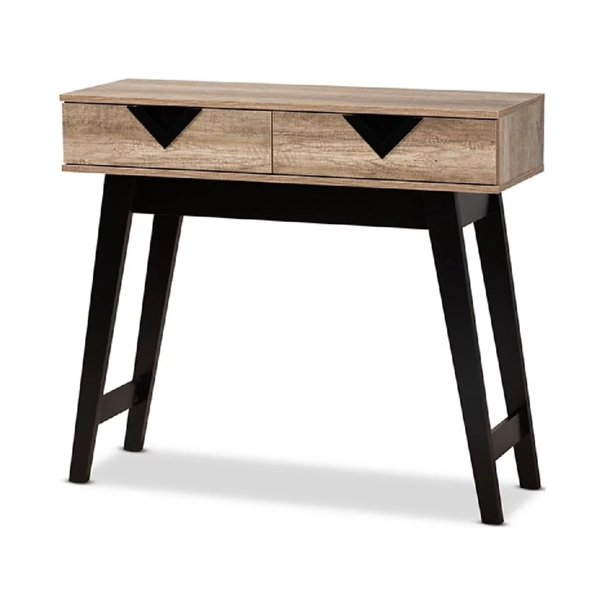 Baxton Studio Wales Modern and Contemporary Light Brown Finished Wood 2-Drawer Console Table