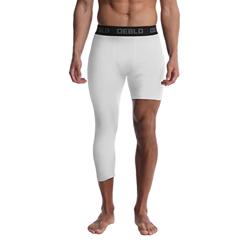 OEBLD Single Leg 3/4 Compression Tights, Unisex Sports Compression Pants, One Leg Basketball Leg Sleeves