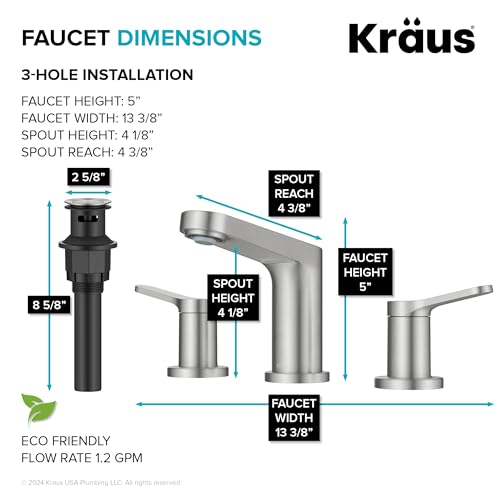 KRAUS Indy Single Handle One Hole Bathroom Sink Faucet in Chrome, KBF-1411CH