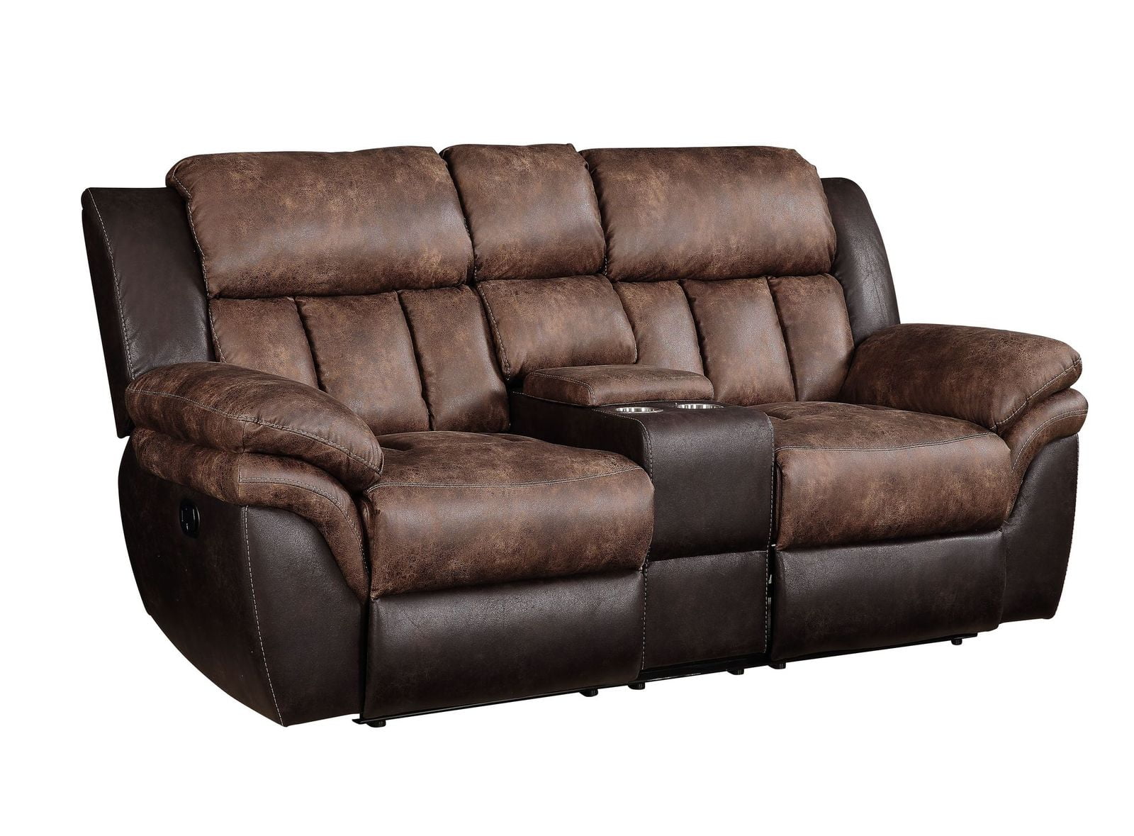 ACME Jaylen Loveseat w/Console (Motion), Toffee & Espresso Polished Microfiber 55426