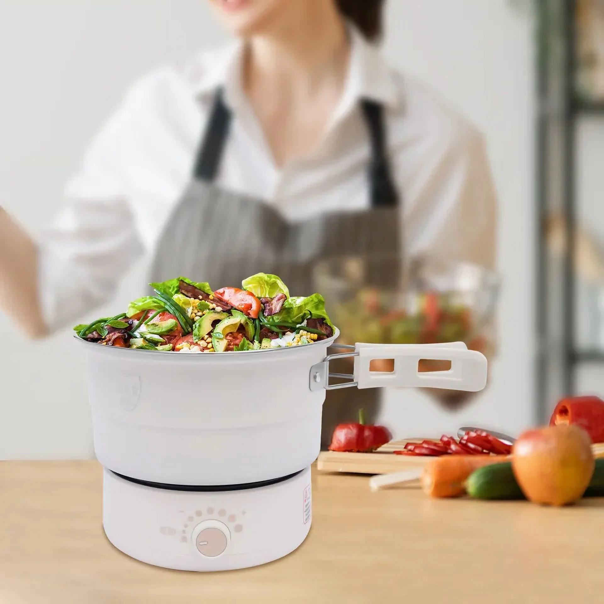 Mini Hot Pot Multifunction Split Electric Cooker with Steamer 110V 500W 1.6L