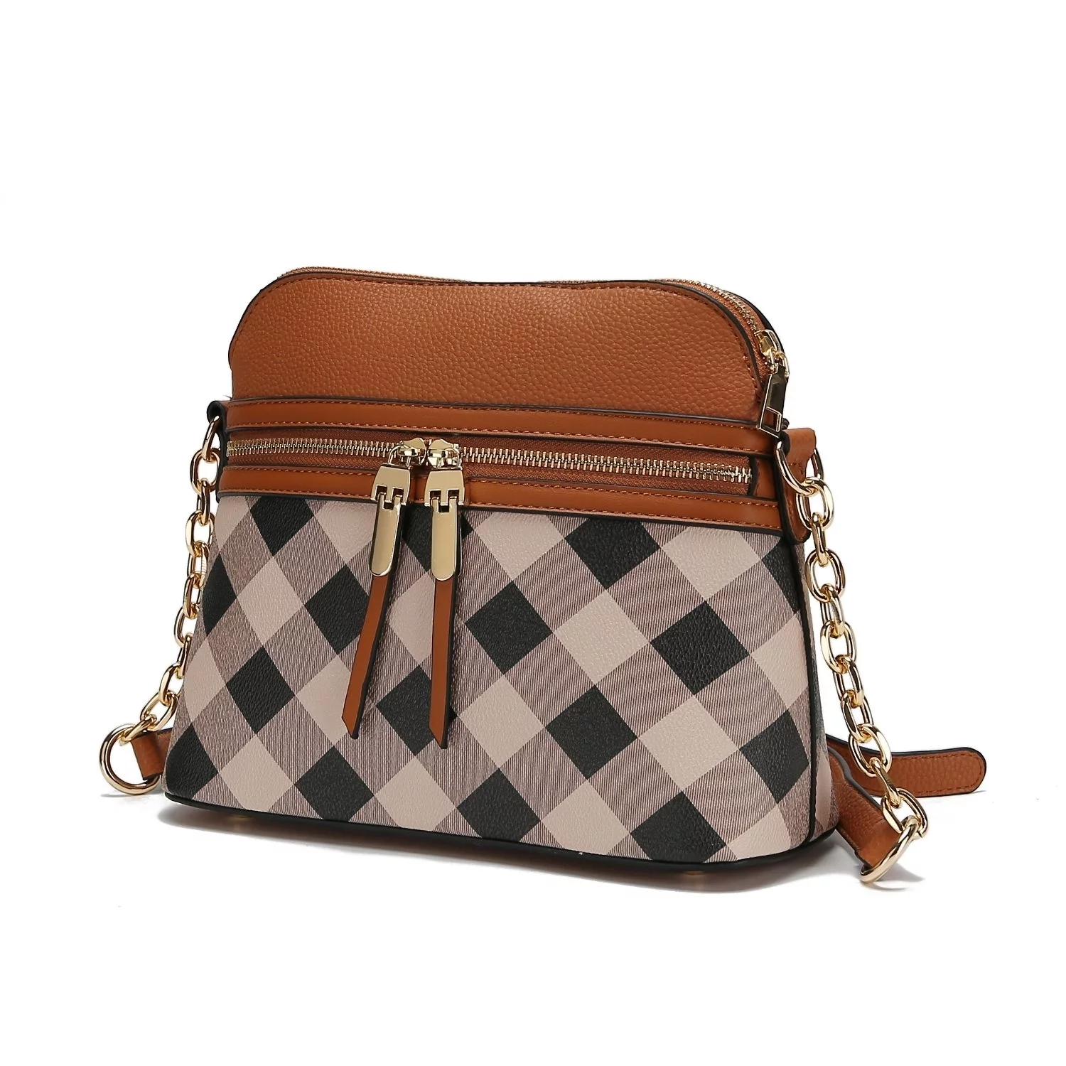 MKF Collection Suki Checkered Vegan Leather Women's Crossbody Handbag by Mia K. - Navy