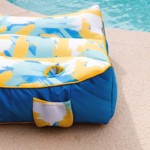 Big Joe Captain's Float No Inflation Needed Pool Lounger, Double Sided Mesh, Quick Draining Fabric