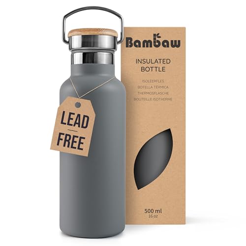 Bambaw 32 oz Water Bottle | Insulated Water Bottles | Water Bottle Stainless Steel | Insulated Travel Water Bottle | Insulated Water Bottle | Stainless Steel Water Bottles | 1 Liter Water Bottles