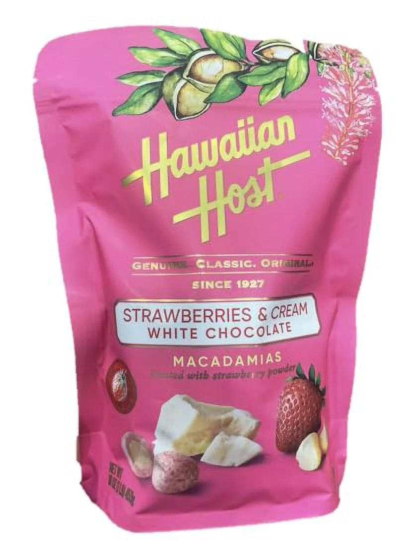 Hawaiian Host Strawberry And Cream Macadamias Chocolate 16 Oz (Pack Of 1)