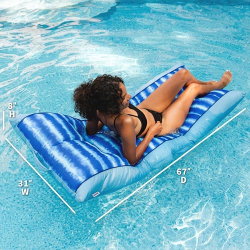 Big Joe Kona Hammock No Inflation Needed Pool Lounger with Headrest, Quick Draining Fabric, 4 feet Big