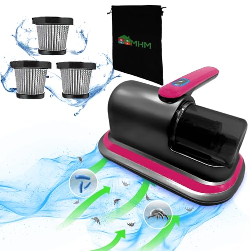 MHM Cordless Mattress Vacuum Cleaner - Bed Vacuum for Deep Cleaning - Vacuum Cleaner for Mattress Vacuum Bed (Brilliant Red)