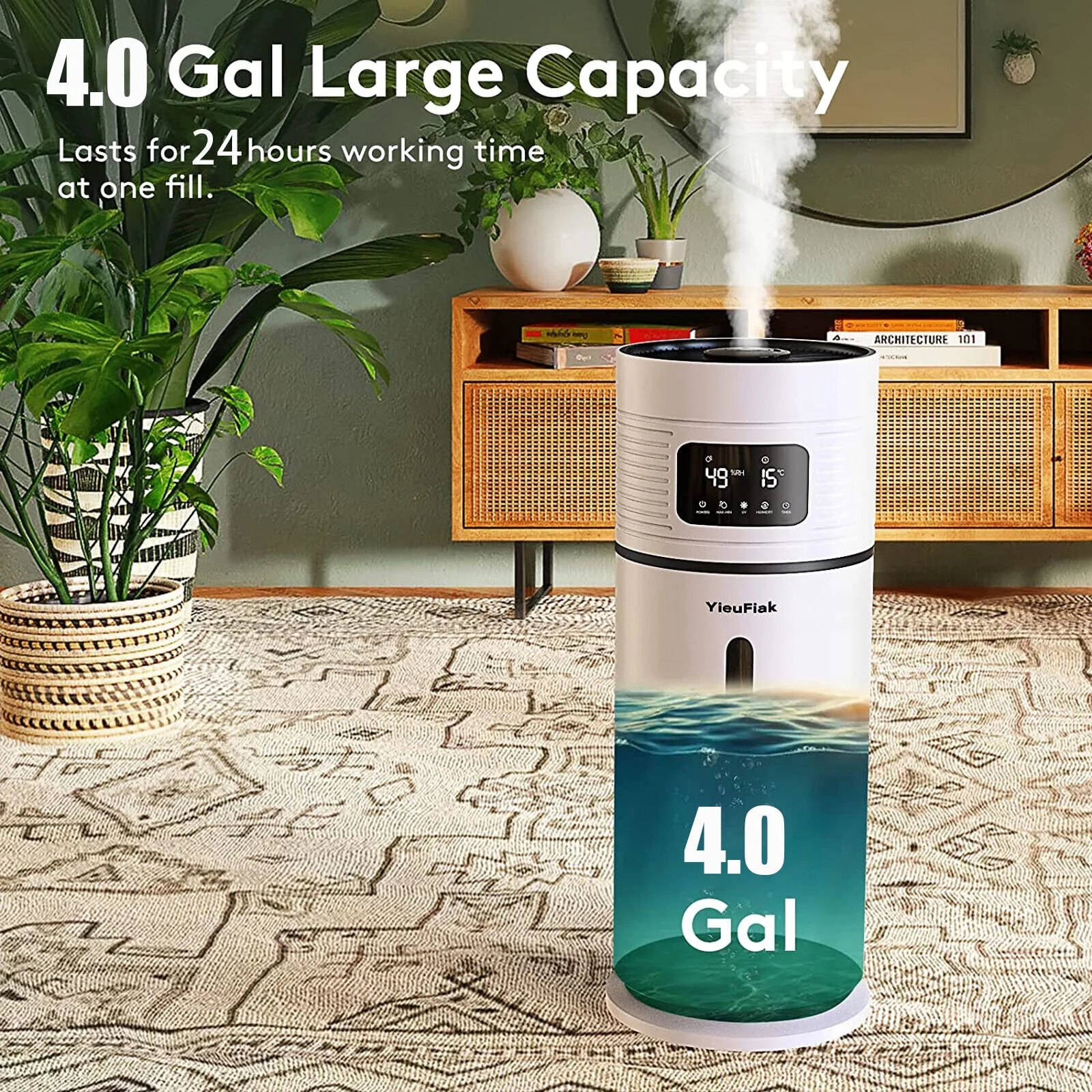 15L/4.0Gal Whole House Humidifier for Large Room Humidifiers with Remote Control