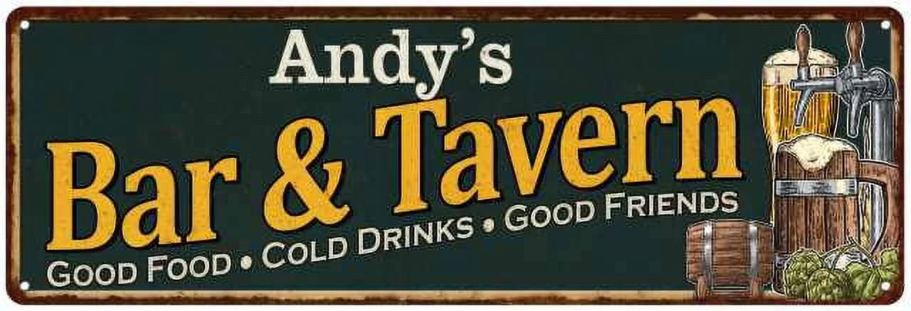 Andy's Bar and Tavern Sign Green Man Cave 6x18 106180003038