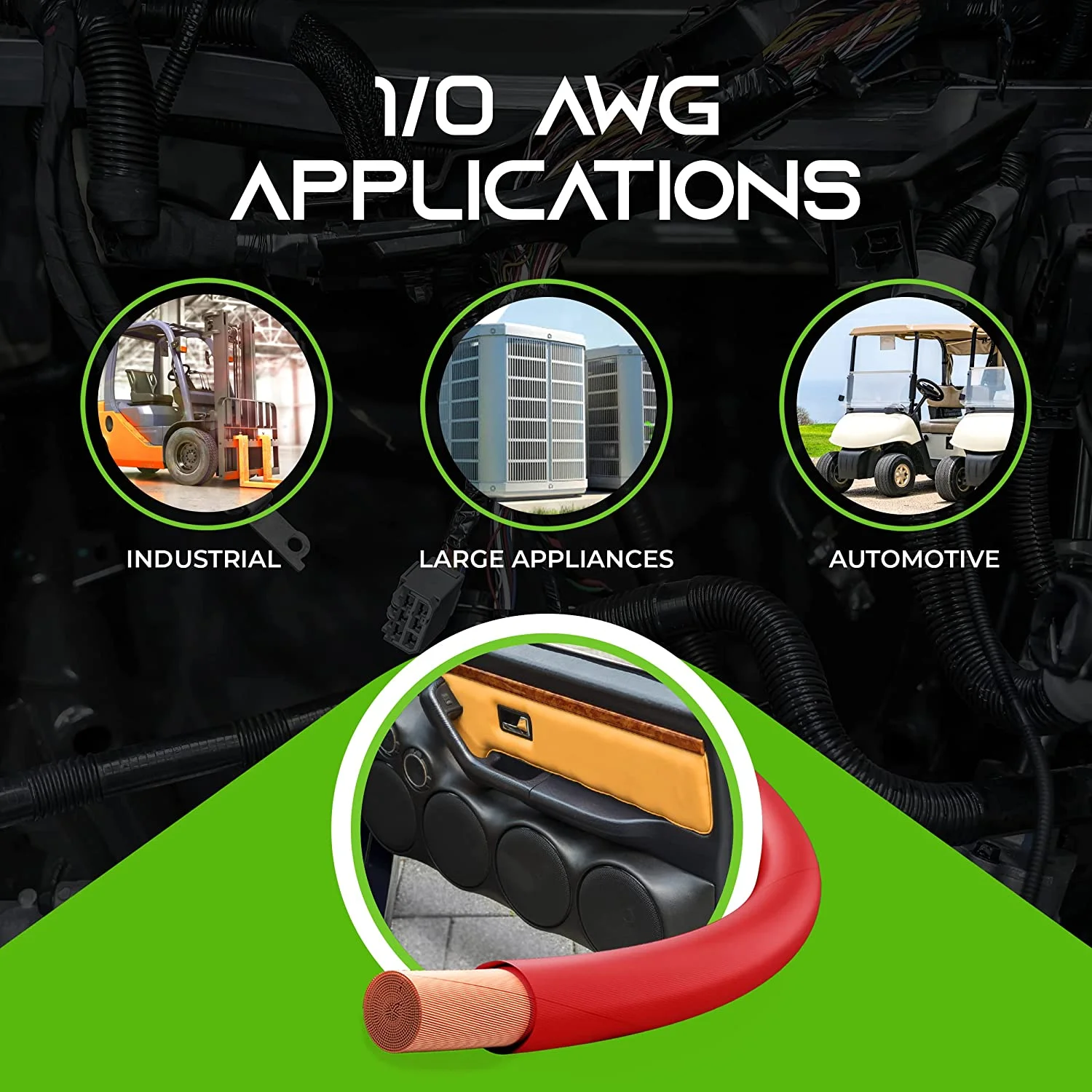 GearIT 1/0 Gauge Wire Oxygen Free Copper OFC (25ft - Red Translucent) 0 AWG - Primary Automotive Wire Power/Ground, Battery Cable, Car Audio Speaker, RV Trailer, Amp, Electrical 0ga - 25 Feet