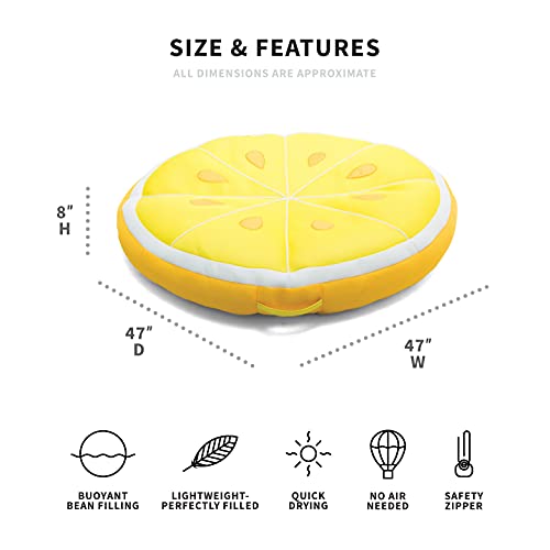 Big Joe Fruit Pool Floats, No Inflation Needed, Quick Draining Fabric, Round Loungers and Pool Noodles