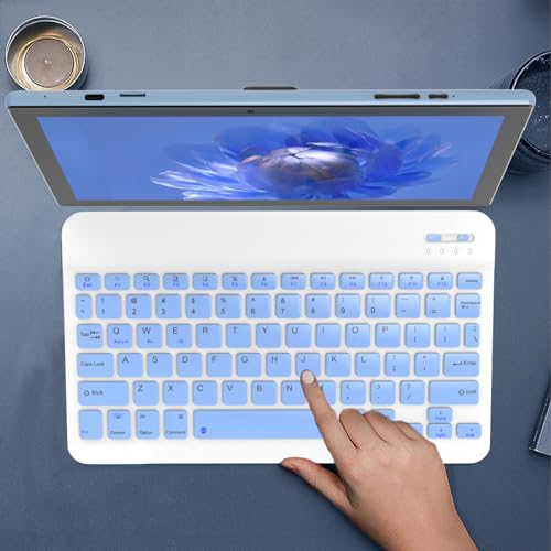 Tablet 2 in 1 Tablets 10 inch Android 14 Tablet Set with Keyboard Case Mouse Stylus Film, 8GB+64GB Tablets 10.1