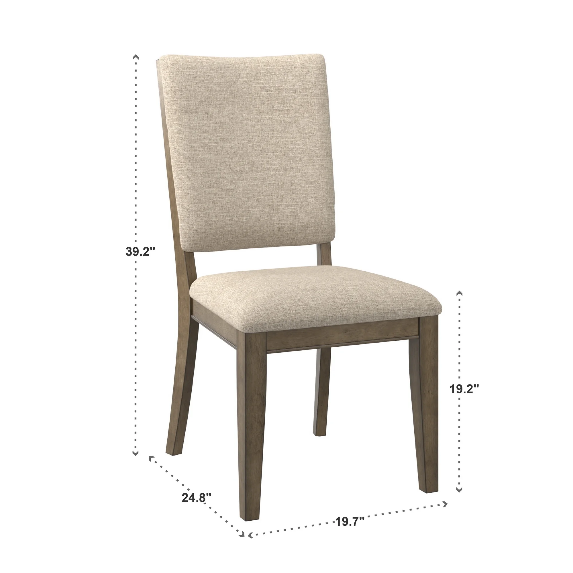 Weston Home Carter Antique Beige Fabric Dining Chairs, Set of 2