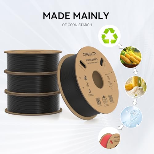 Creality Hyper PLA Filament 1.75mm, 30-600mm/s High Speed 3D Printer Filament, Dimensional Accuracy +/-0.02mm, Fit Most FDM 3D Printers, 4 Pack 1kg Spool(2.2lbs), Black & White