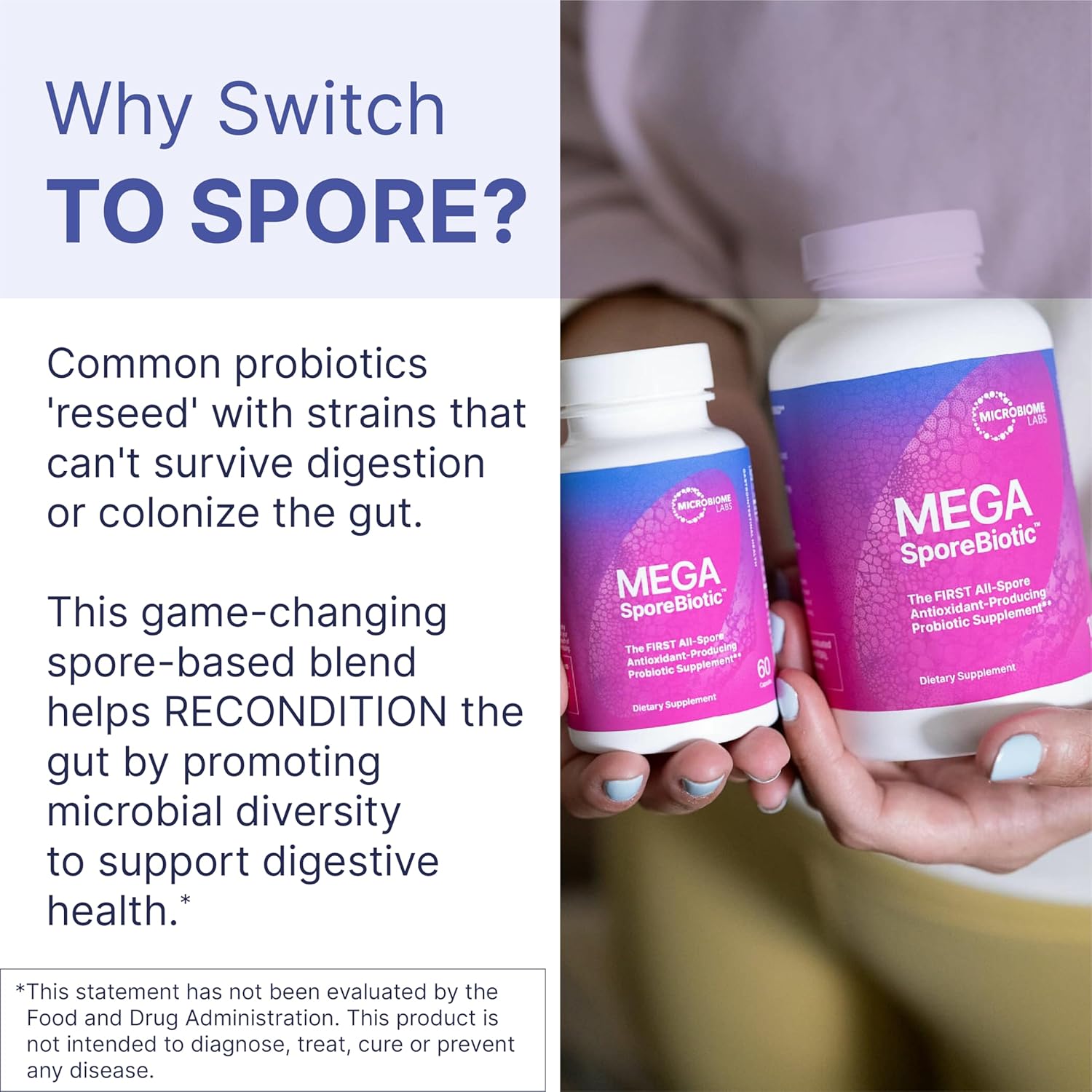 Microbiome Labs MegaSporeBiotic Spore-Based Probiotic (60 Capsules) + MegaMetalliQ Powder Sachets to Support The Removal of Unwanted Elements in The Gut (30 Sachets) - 2 Product Bundle