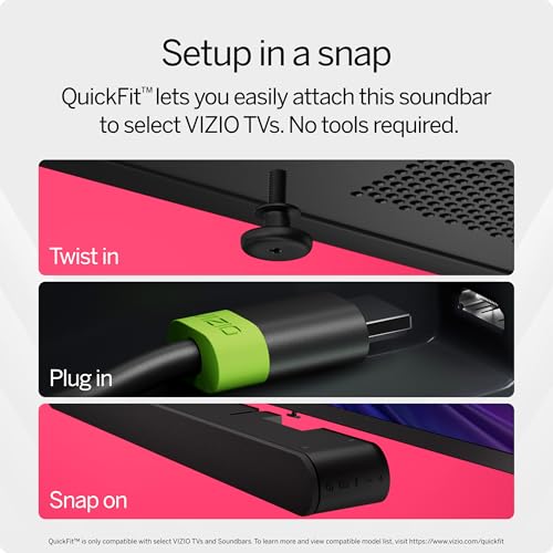 VIZIO 2.0 Soundbar w/Dolby Atmos & DTS:X, Bluetooth Speaker, QuickFit™ Compatible – SV200M-08 (New, 2024 Model)