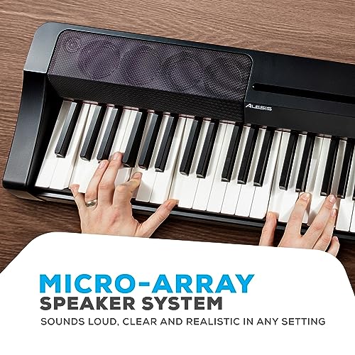 Alesis Recital Home Digital Piano with 88 Hammer Action Weighted Keys, Stand, Pedals and Lessons, Turquoise