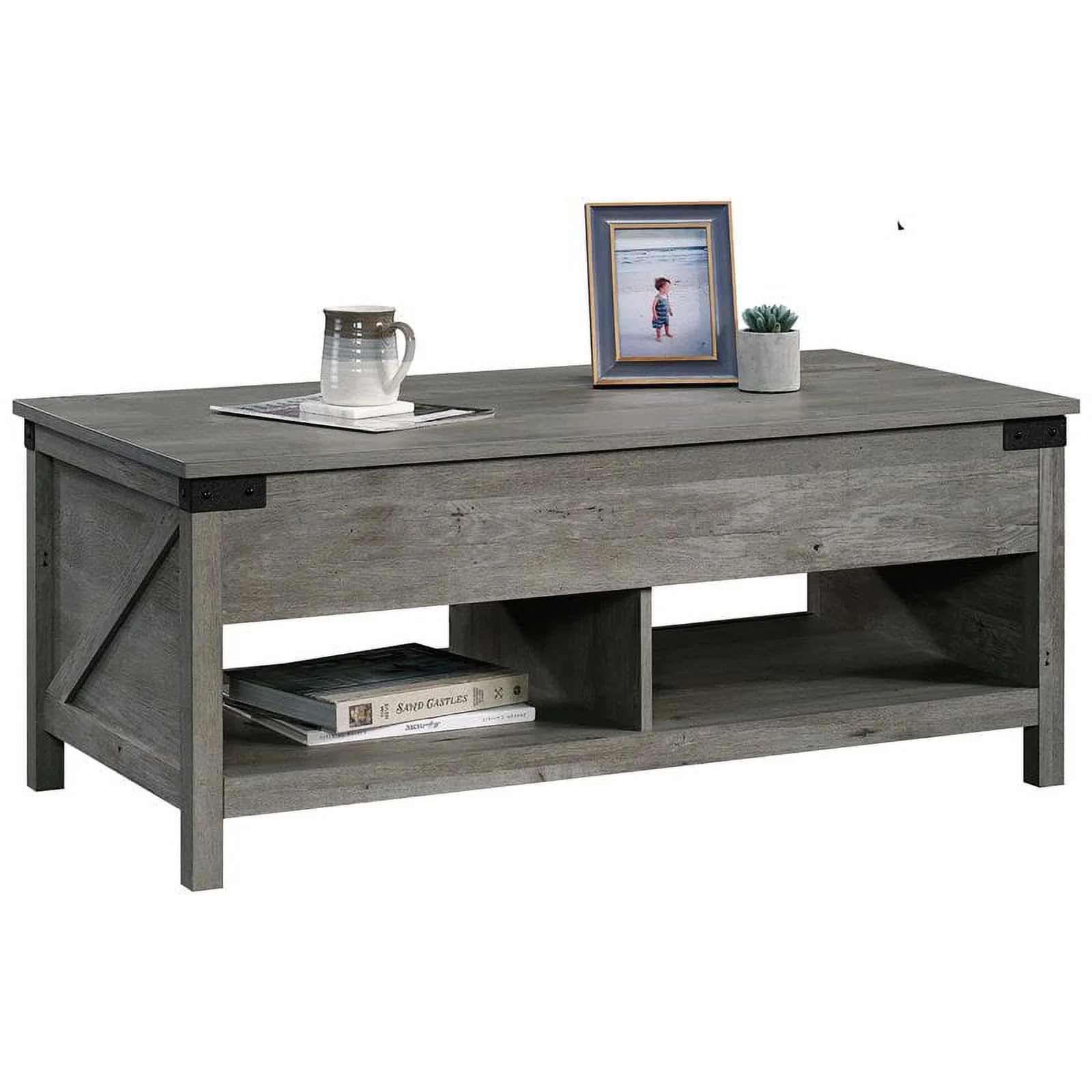 Home Square 3 Piece Set with 3-Shelf Bookcase L-Shape Computer Desk Coffee Table