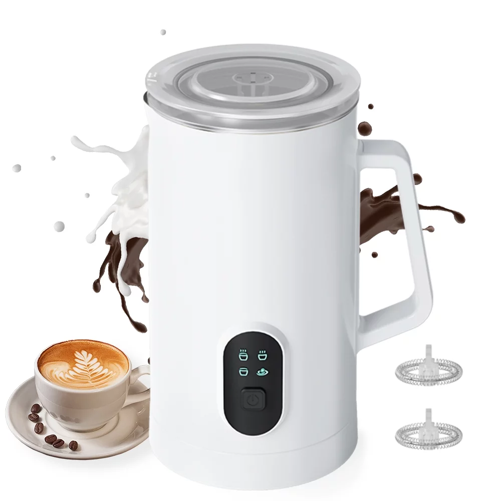 Foam Maker Electric Milk Frother 400W 580ml/19.61oz Warm and Cold Milk Foamer Silent Operation 4 In 1 Automatic Non Slip Stainless Steel Maker for Coffee Latte Cappuccino Hot Chocolate