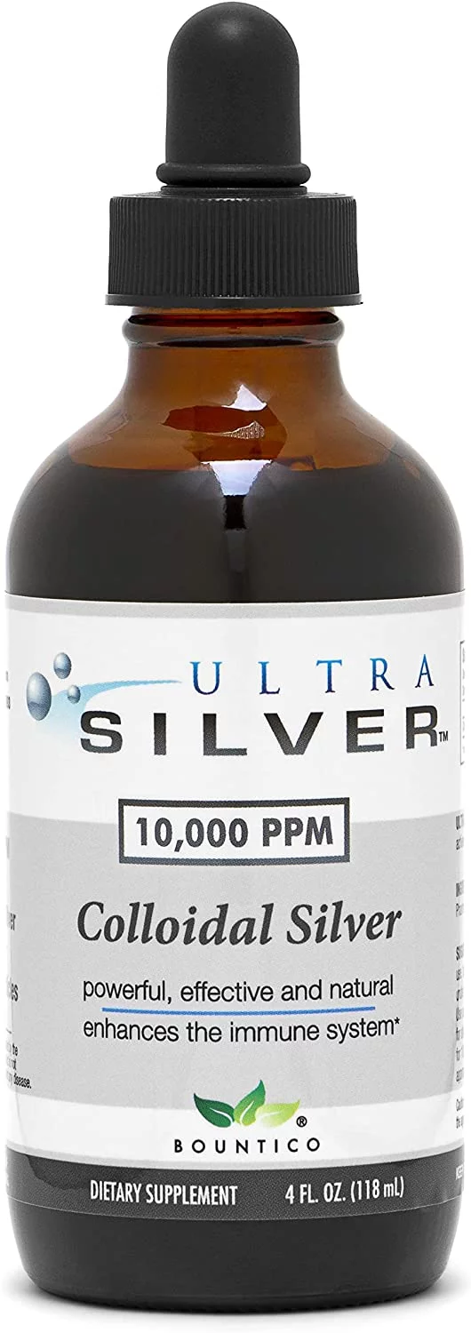 Ultra Silver® Colloidal Silver | 10000 PPM 4 Oz (118mL) | Mineral Supplement | True Colloidal Silver - with Dropper