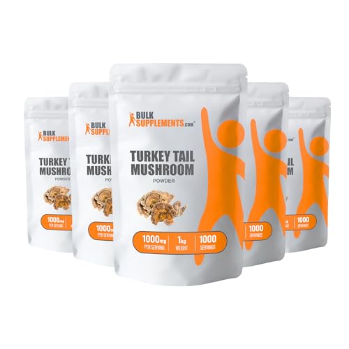 BulkSupplements.com Turkey Tail Mushroom Extract Powder - Coriolus Versicolor Extract, Turkey Tail Mushroom Powder - Vegan & Gluten Free, 1000mg per Serving. 500g (1.1 lbs) (Pack of 1)