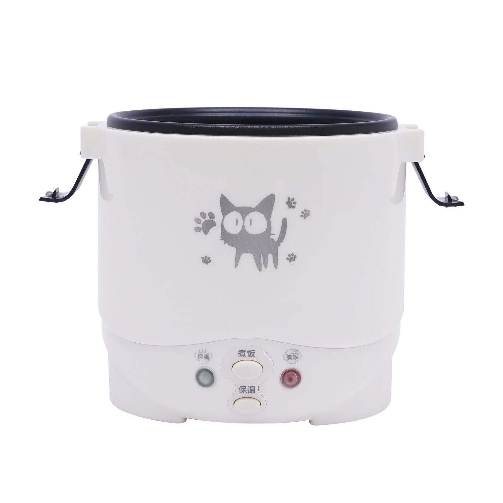 1L Car Mini Travel Lunch Box Electric Rice Cooker Steamer White/Green 12V