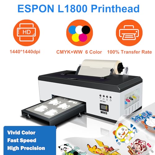 DTF Printer Machine - with XP600 Printhead, Faster Speed Higher Resolution 5760 * 1440dpi, T Shirt Printer DTF Transfer Machine with Roll Feeder, White Ink Mixing System (L8050)