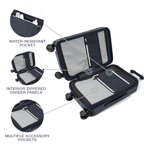 Travelpro Platinum Elite Hardside Expandable Carry on Luggage, 8 Wheel Spinner, TSA Lock, Hard Shell Polycarbonate Suitcase, Metallic Sand, Compact Carry on 20-Inch