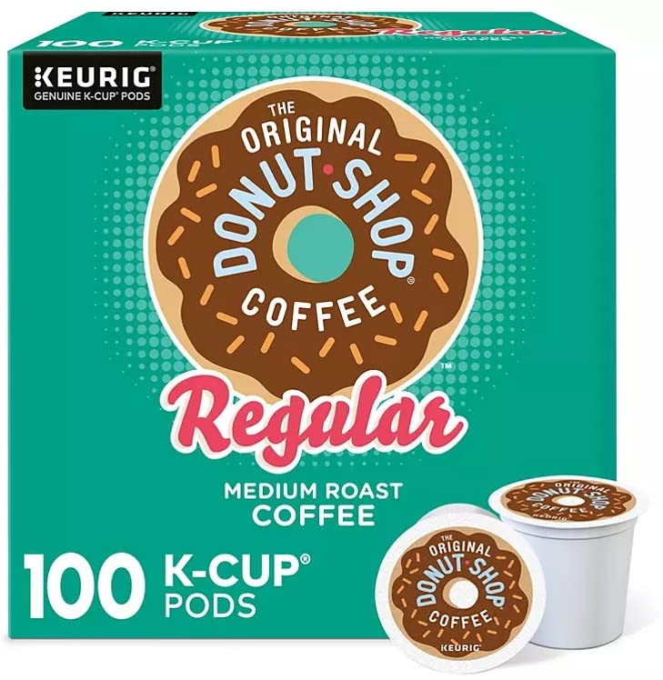 The Original Donut Shop Regular, Single-Serve Keurig K-Cup Pods, Medium Roast Coffee Pods, 100 Count (Box of 1)