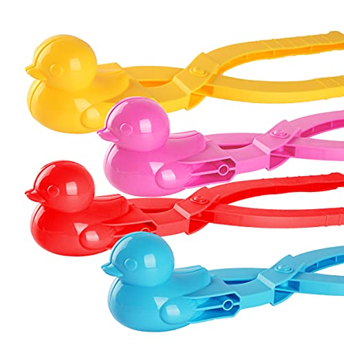 4Pcs Large Size Duck Snowball Maker Clip, Snowball Maker Tool, Perfect Outdoor Play Snow or Sand Toys for Kids and Adults-Duck Shape