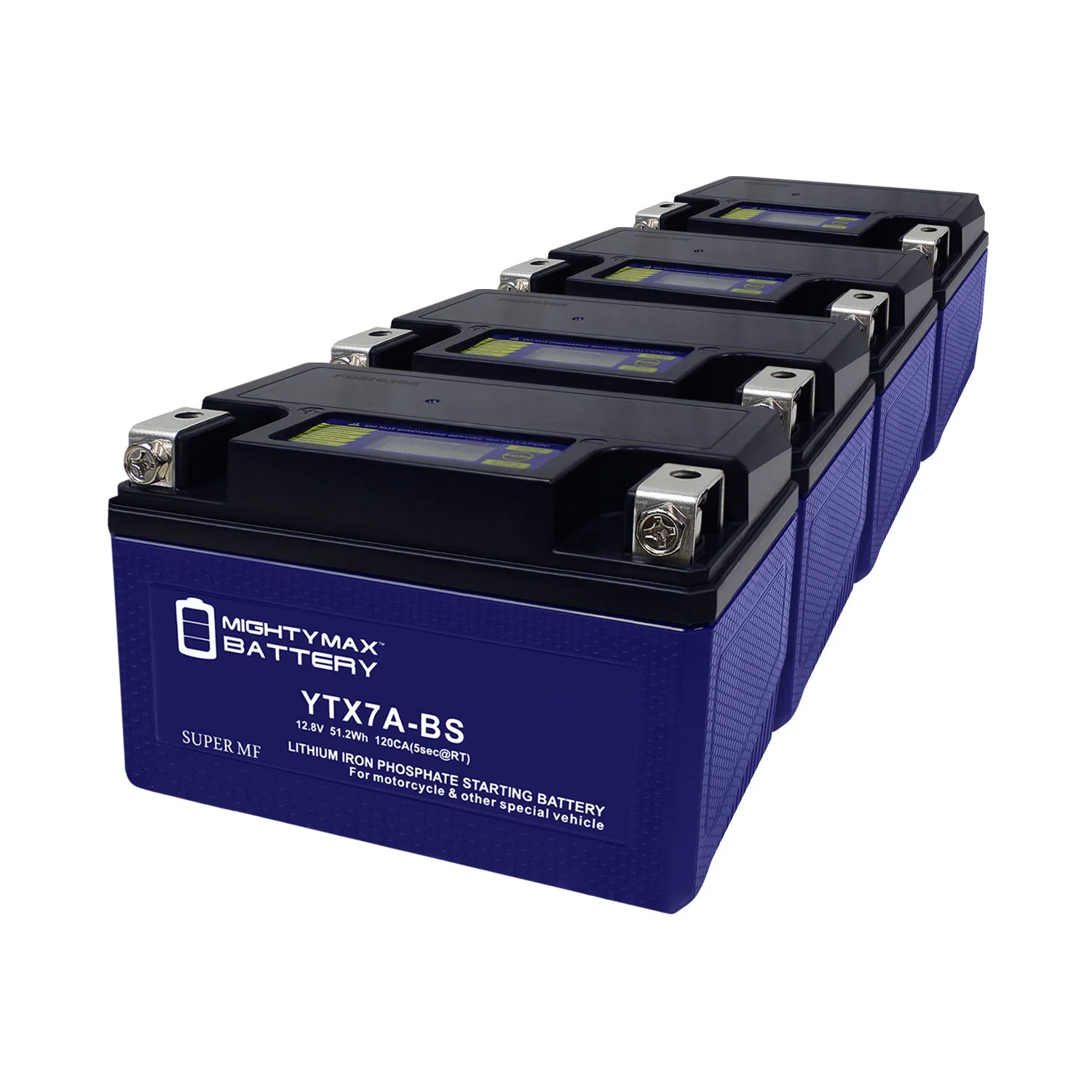 YTX7A-BS Lithium Replacement Battery Compatible with ATV Battery Exide 7A-BS - 4 Pack