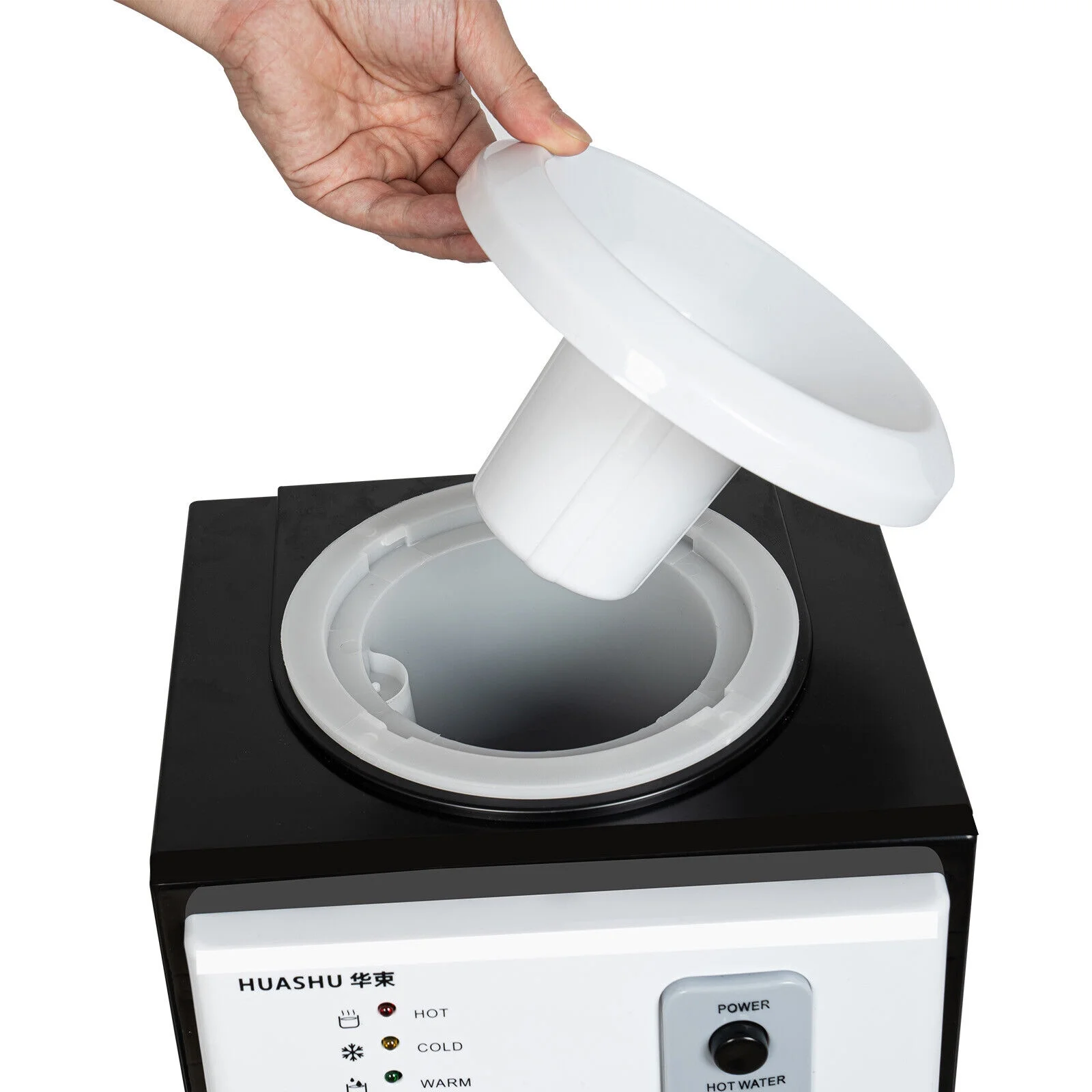 Mkyiongou Top Loading Water Cooler Water Dispenser, 3 Temperature Settings - Hot, Cold & Warm Water for All Season, Electric Water Dispenser for Home, Office, Restaurant, Black